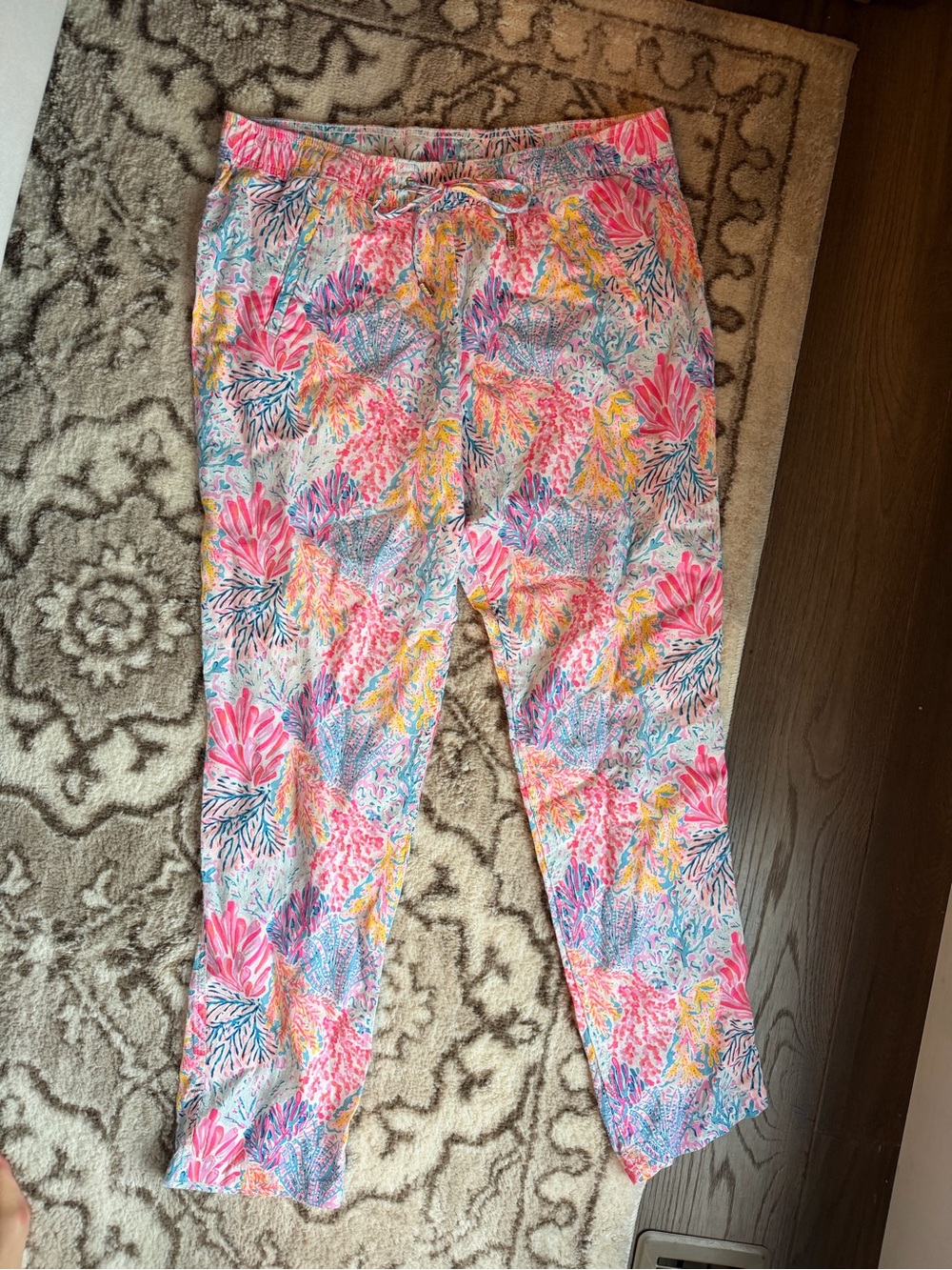 Lilly Pulitzer Multi Pink Coral Reef Print Pull-On Pants